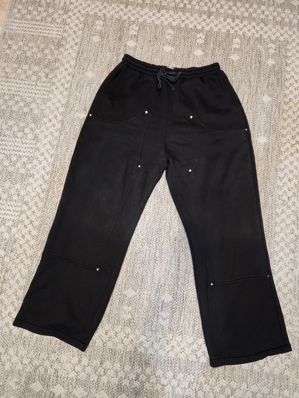 MNML Black Sweatpants Double Knee. Size XL. Excellent Condition Authentic Pants